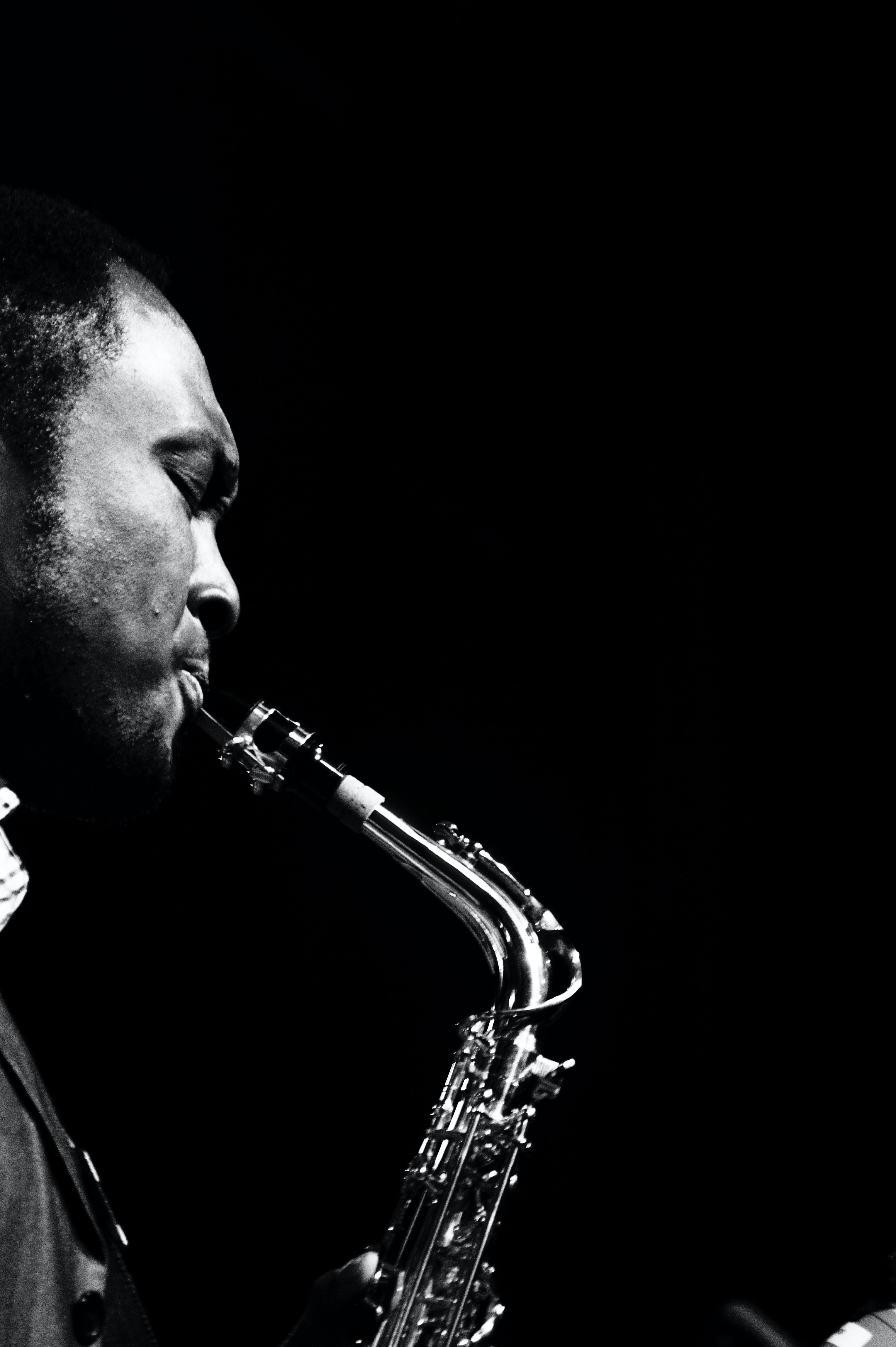 Musician playing saxophone